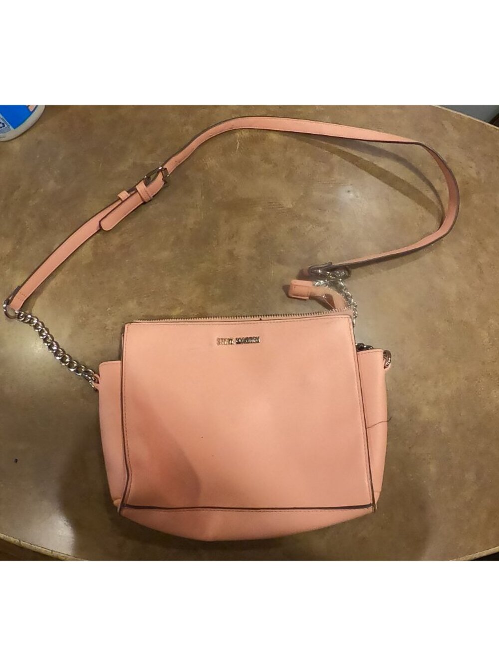 Steve Madden Crossbody Bag With Chain Strap & Adjustable Pink Leather Strap